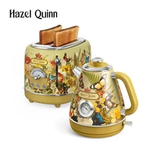 Hazel Quinn Electric Kettle Toaster Set 304 Stainless Steel Floral Patterned