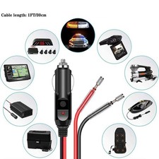 12v 15A Car Charge Cigarette Lighter Extension Cable Power Male Plug with Leads