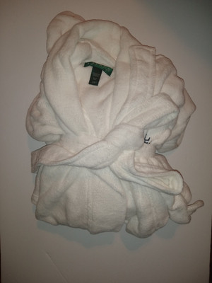 Lauren Ralph Lauren Women's Woven Terry Robe White (S/M)