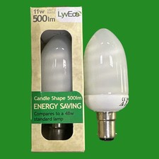 5x 11W =48W CFL Candle Light Bulb Low Energy Power Saving SBC B15 Small Bayonet