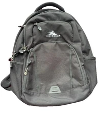 High Sierra Backpack Padded Black Hiking Travel Work School Camping Bag