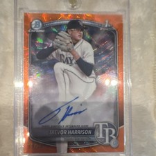 Topps 2025 Bowman Chrome Autograph Trevor Harrison Orange Refractor