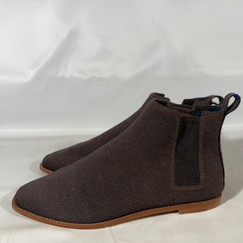 Rothy’s The Merino Wool Ankle Boot Cocoa Sugar Square Toe Chelsea Pull On Sz 11 - Picture 5 of 10