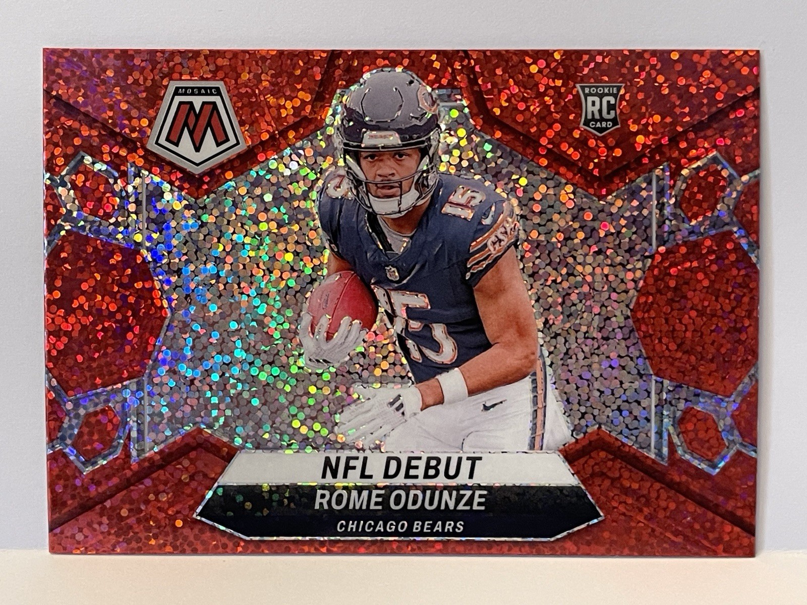 2024 Panini Mosaic Prizm Red Sparkle Chicago Bears Rome Odunze NFL Debut RC # A