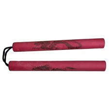 Ninja Nunchucks Red Gold Foam Practice Costume Accessory Kung Fu Weapon Prop