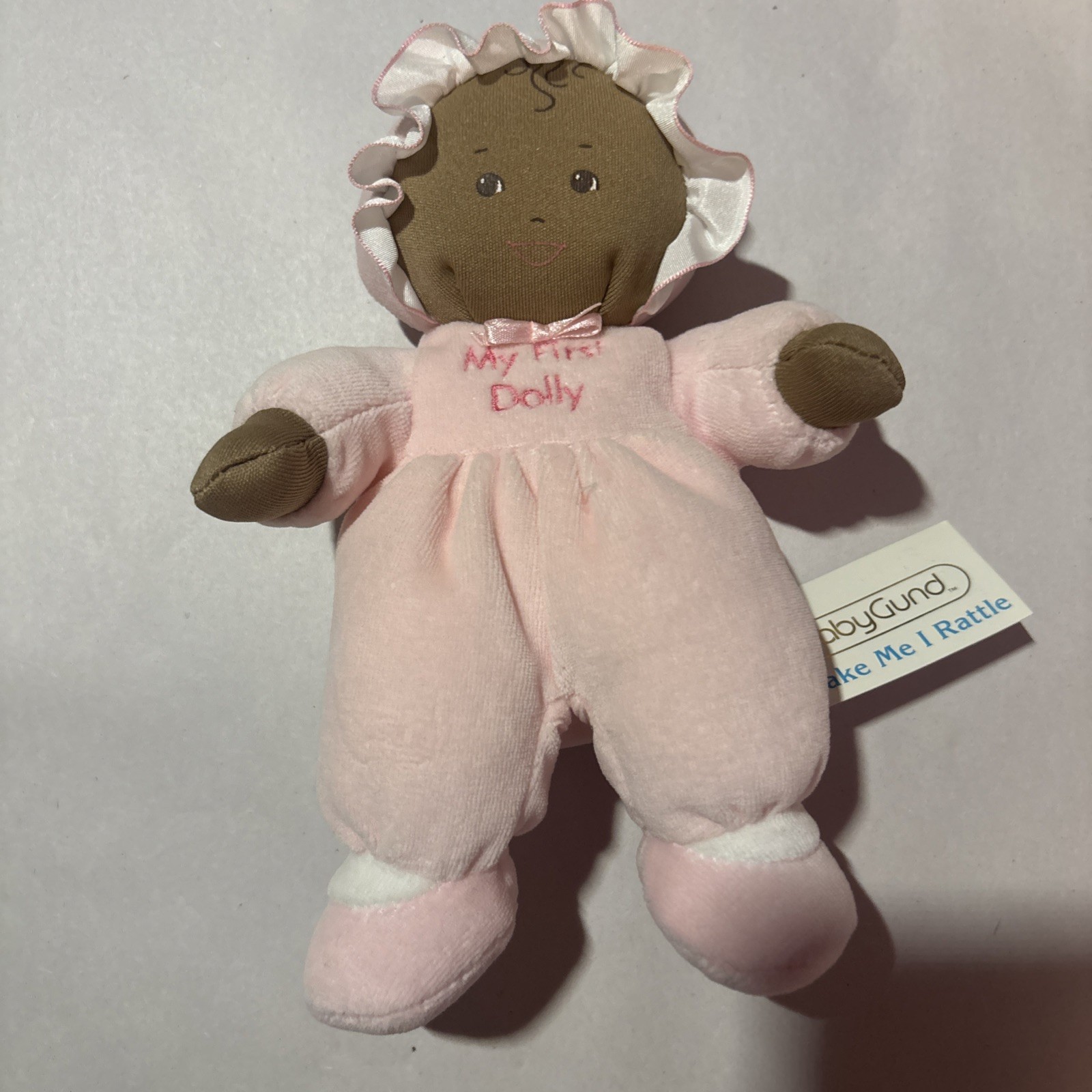 Vintage New  Baby Gund My First Doll African American  Plush
