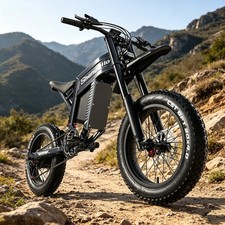 NEW  2026 Electric Bike E Mountain bike 41MPH 60V30Ah 20" Fat Tire Oil brake