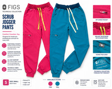 Two Pairs of FIGS Zamora Jogger Scrub Pants Women's Small Work Hospital Scrubs