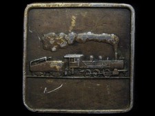 JF15122 COOL VINTAGE 1970s  STEAM LOCOMOTIVE TRAIN  BRASSTONE RAILROAD BUCKLE