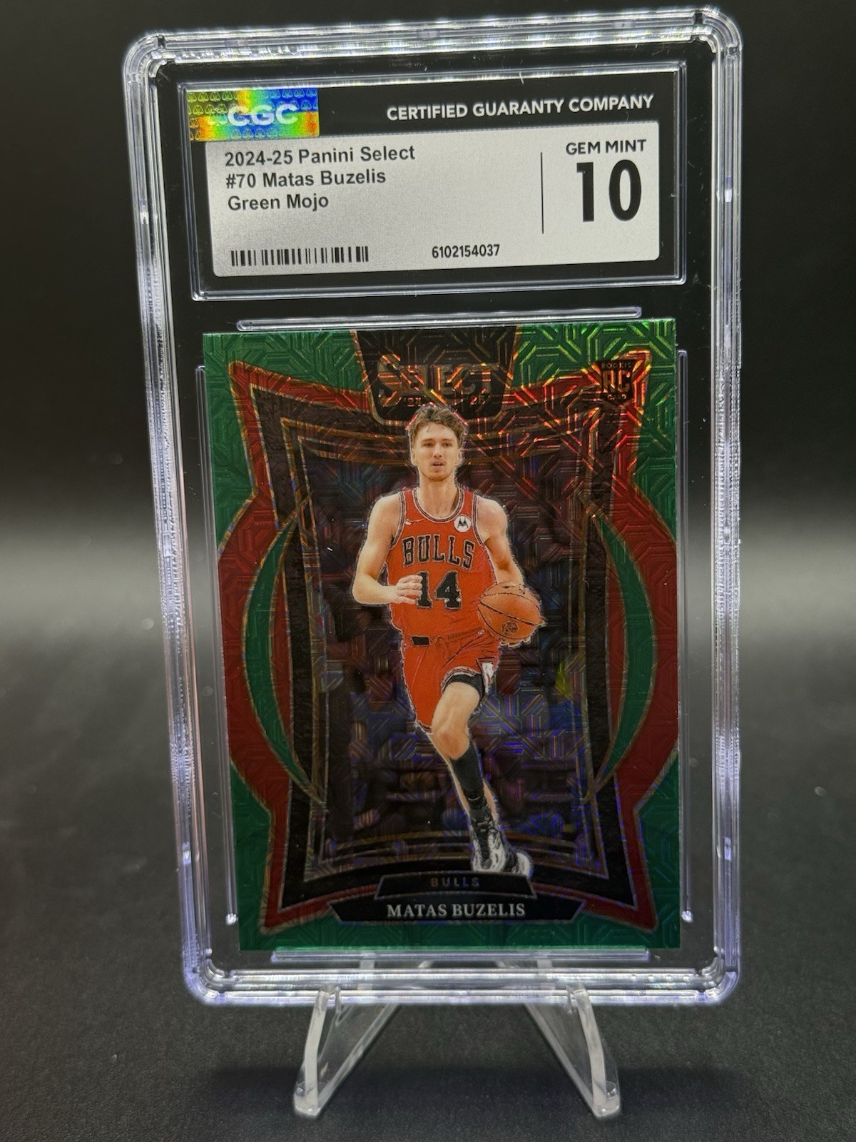 2024-25 Panini Select - Concourse Matas Buzelis #70 Green Mojo Prizm (RC)