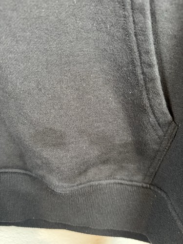 Felpa nera con cappuccio Mad Blue In Goods We Trust con toppe taglia large - Foto 3 di 11