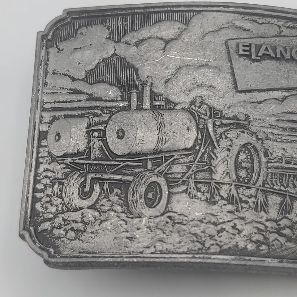 Vintage Elanco Belt Buckle Tractor Farmer Silver Tone Signed 1 Of 290 - Image 2 of 4