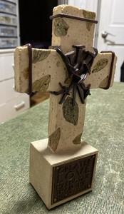 Cross Spiritual Harvest Love One Another Desk Cross CJ-0276 Resin Figure