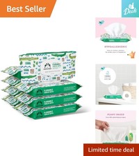 336 Count Flushable Toddler Wipes - Plant-Based  Septic Safe for Sensitive Skin
