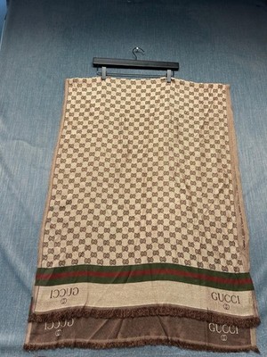 Gucci Scarf Shawl Unisex Stole Pashmina Wrap Big One Preown