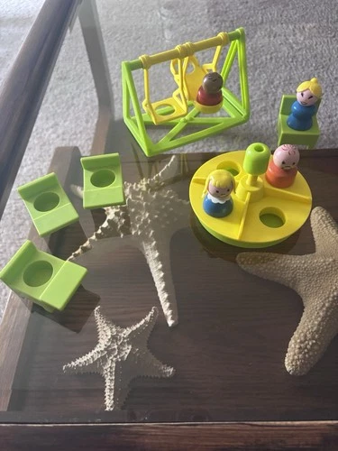 Vintage Fisher Price Little People Family School Playground Accessories 10 Piece