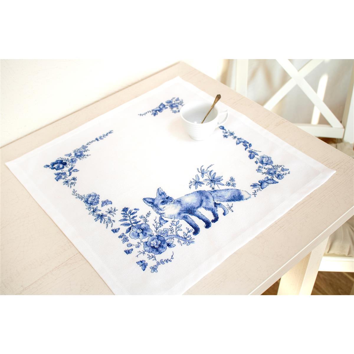Luca-s counted cross stitch kit ""Tablecloth The Fox"", 45x45cm, DIY