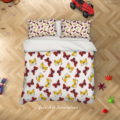 3D Butterfly Watercolor Pattern Quilt Cover Set Duvet Cover Bedding Pillowcases