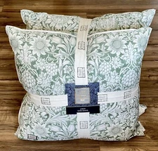 William Morris Sunflower Evergreen Euro Shams & Pillow Insert | Botanical Floral