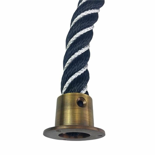 Cuerda de barrera de línea suave negra de 40 mm desparasitada en blanco x 1,5 m c/w extremos de copa antiguos - Imagen 3 de 4