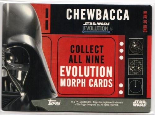 2016 Topps Star Wars Evolution Lenticular Morph 3-D Card Chewbacca #9 - Picture 2 of 2