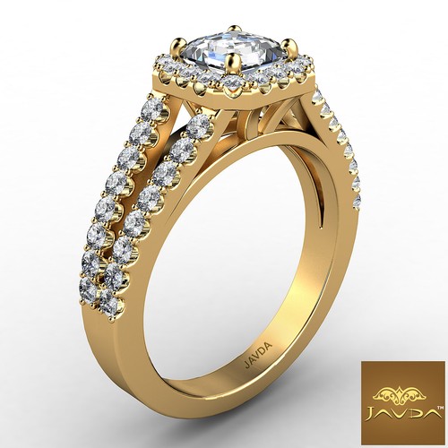 Asscher Cut Split Shank U Pave Setting Diamond Engagement Ring GIA I VS2 1.46Ctw - Picture 7 of 12