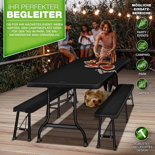 tillvex® Bierzeltgarnitur Set klappbar Festzeltgarnitur Bierbankgarnitur 180 cm - Bild 12 von 28
