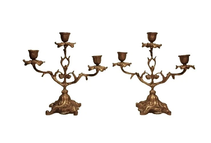 Brass Art Nouveau Candle Holders & Accessories
