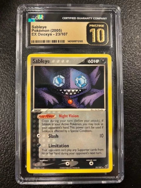 2005 Sableye Non-Holo 23/107 CGC Pristine 10 GTC2105 TCGG