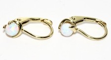 9ct Gold Opal Leverback Drop Earrings - Solid 9K Gold