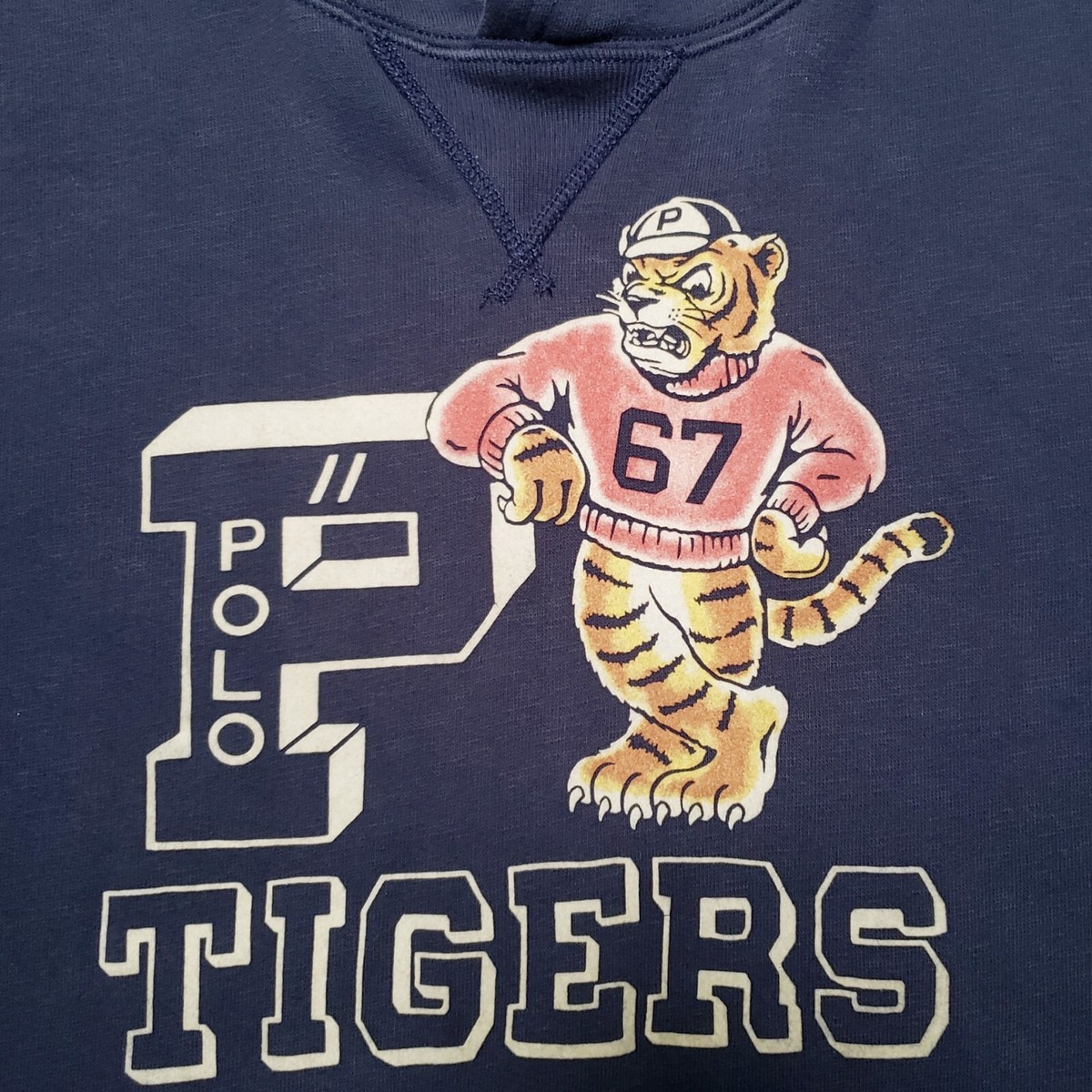 POLO Ralph Lauren Single V Hoodie Tiger Flocking Sweatshirt