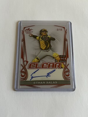 2024 Leaf Trinity Clear Rc Rookie Ethan Salas Auto /15