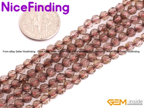 AAA Natural Faceted Brown Smoky Quartz Loose Stone Beads For Jewelry Making 15" - Picture 13 of 47