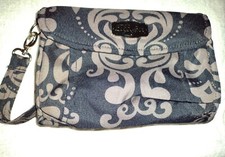Lillybit Uptown Diaper Clutch Travel Bag in Grey Damask - NWOT