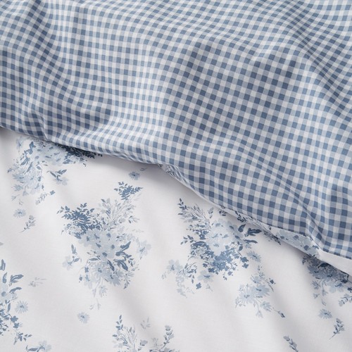 Catherine Lansfield Lucie Floral Reversible Duvet Cover Bedding Range Blue - Picture 36 of 59