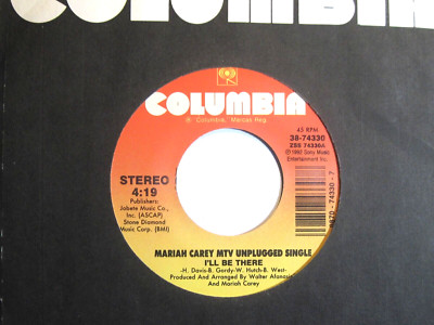 MARIAH CAREY * 45 * I'll Be There * 1992 MTV UNPLUGGED 45 * Lite dust UNPLAYED !
