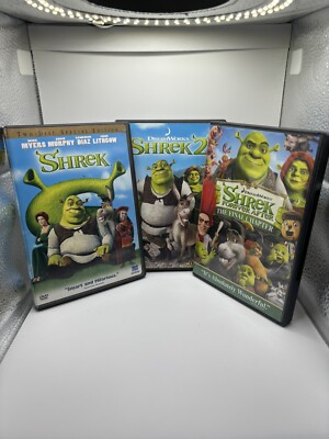 Shrek, Shrek 2, & Shrek Forever After The Final Chapter DVDs (3 Movies)