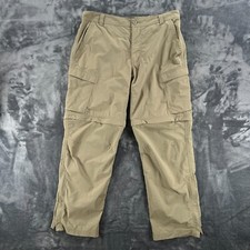 REI Co-op Pants Men 36x32 34X29 Relaxed Gray/Tan Khaki Convertible Hiking Wood