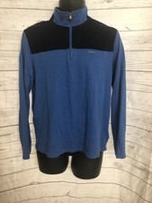 Calvin Klein Liquid Touch Men's 3/4 Zip Pullover Blue / Black Size M