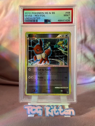 PSA 9 Eevee 48/90 Reverse Holo/Foil  HeartGold & SoulSilver UndauTCGKITTEN