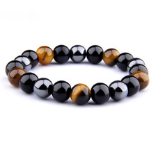 Triple Protection Bracelet For Luck And Prosperity. Hematite - Black Obsidian