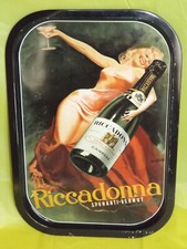 VASSOIO LATTA LITOGRAFATA RICCADONNA AMARO SPUMANTE VINO LIQUORE VINTAGE MODERNO