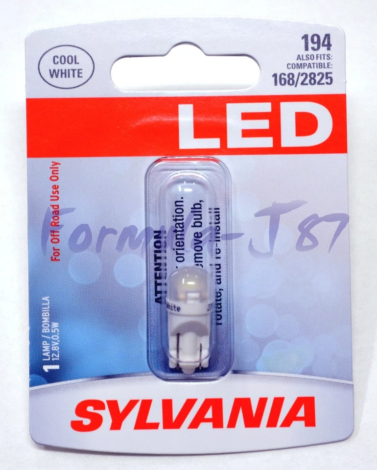 Sylvania Luz LED 194 T10 Blanco 6000K Dos Bombillas Placa Reemplazar Aspecto OE Foto 2 de 4