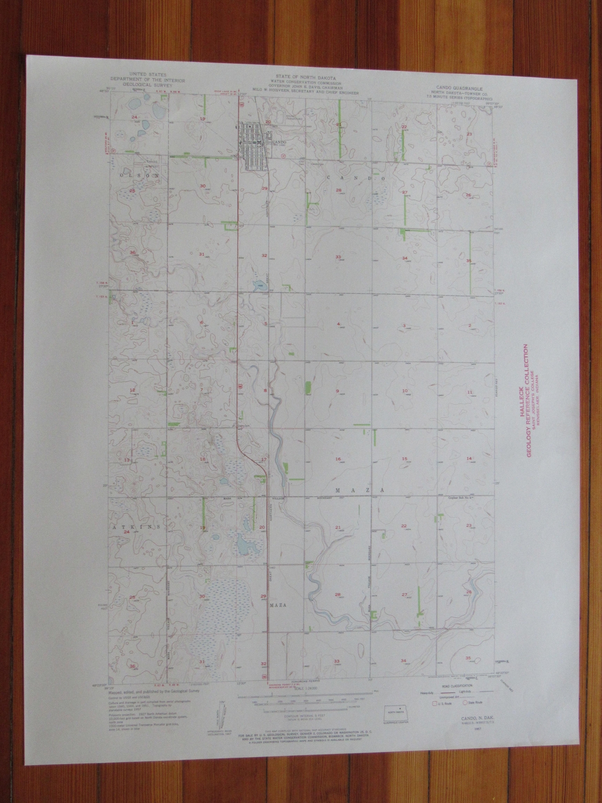 Cando North Dakota 1958 Original Vintage USGS Topo Map | eBay