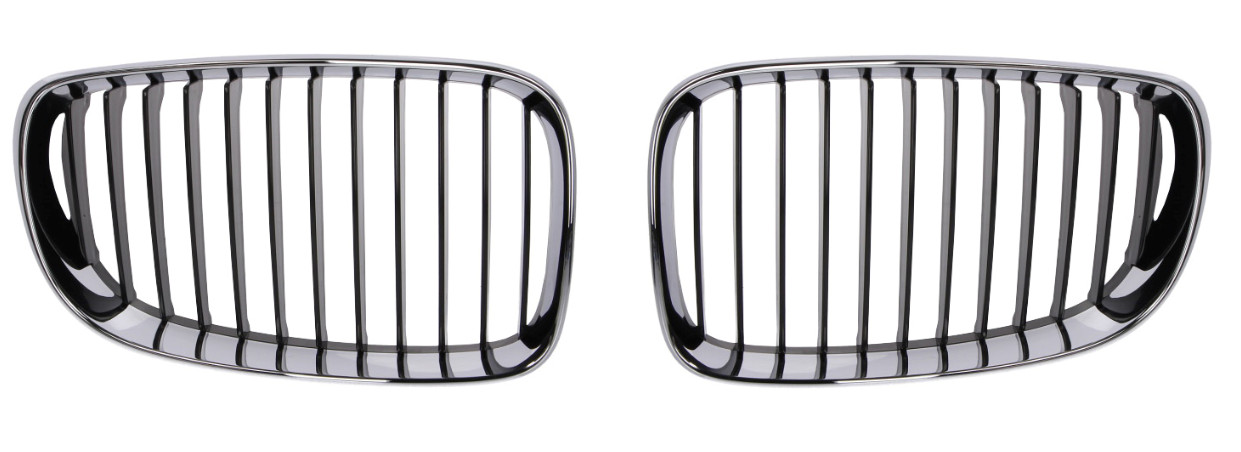 Grille de calandre chrome noir pour BMW Série 1 E87 E81 E82 E88 de 2007 à 2013