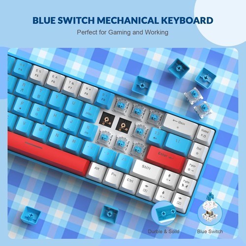Teclado mecánico ZIYOU LANG T8 y cable USB C en espiral con retroiluminación LED RGB - Imagen 3 de 25