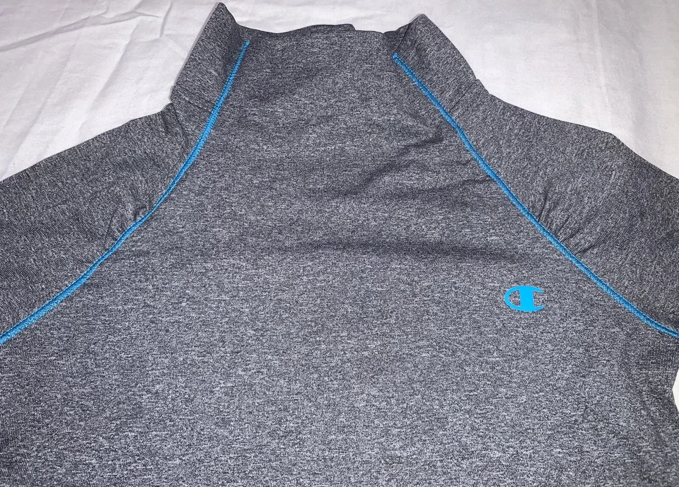 Champion Girl Cold Gear Cuello Simulado Manga Larga Forrado de Vellón Térmico Gris/Azul XS Foto 3 de 4