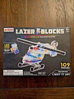Lazer Blocks By Block Tech, 109 Pieces, LED Building Blocks, New in box sealed