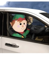 Car Buddy  3ft Tall Elf Airblown Inflatable LED Christmas Gemmy NEW