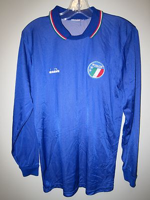 ITALY Italia 1986-90 home football shirt Diadora M long sleeve